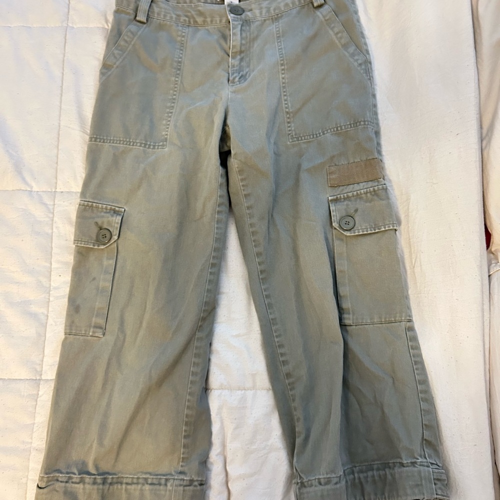 GAP Wide Leg Cargo Pants - Olive Green